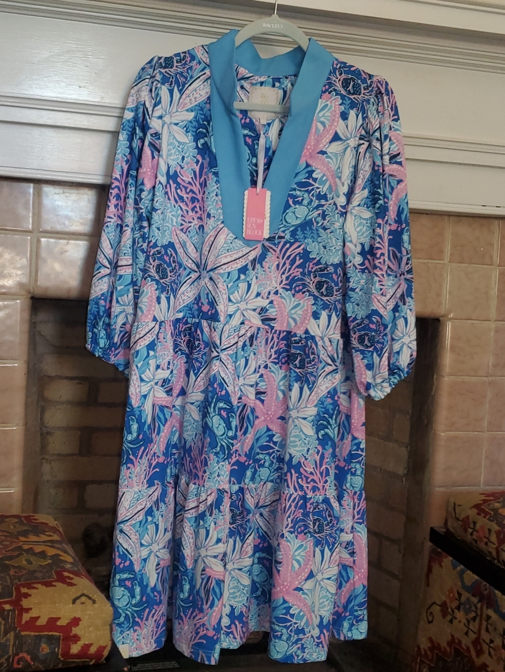 NWT Simply Southern Reef Crab and Starfish Dress Size Large
